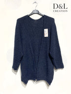 Open cardigan with alpaca and super stretch wool
