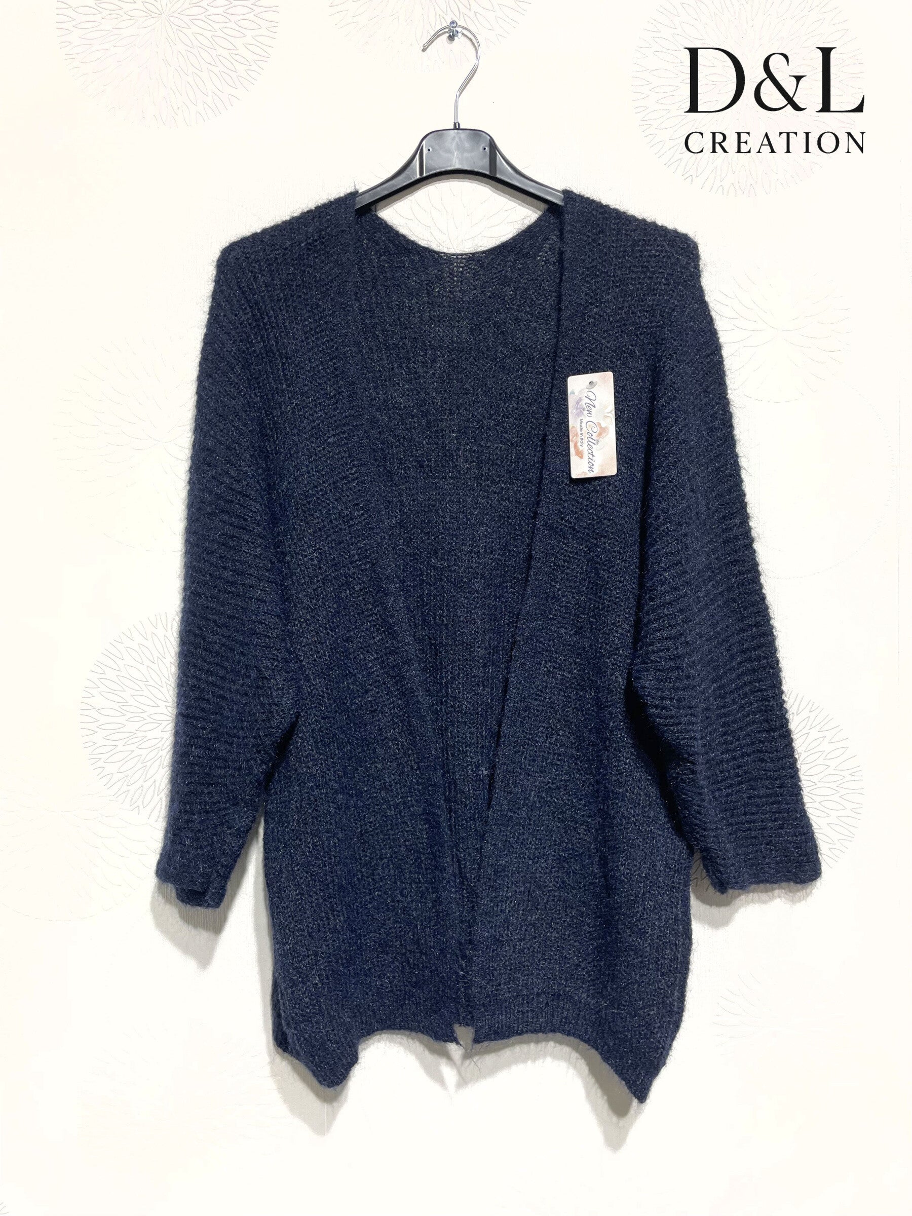 Open cardigan with alpaca and super stretch wool
