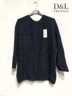 Open cardigan with alpaca and super stretch wool