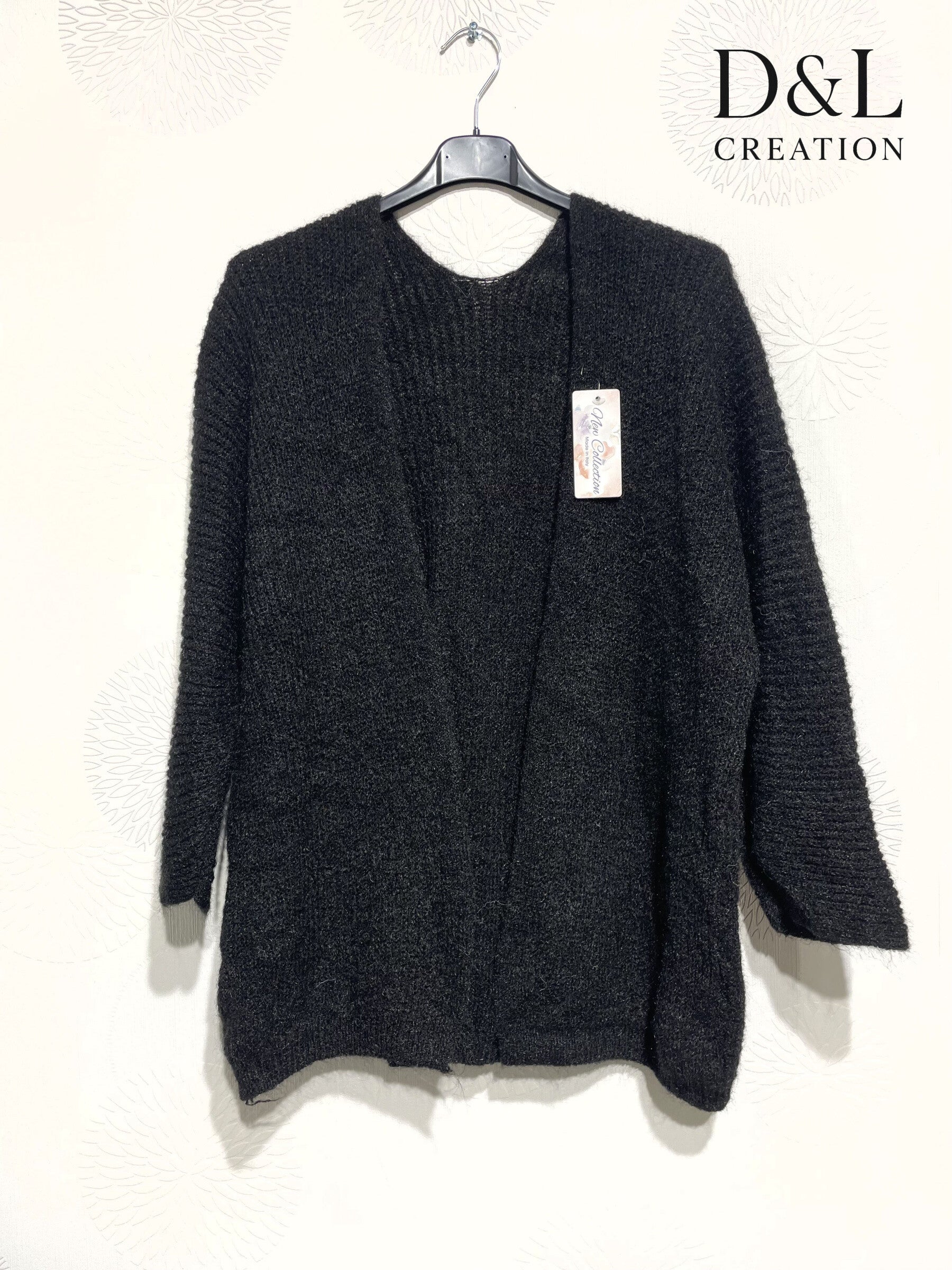 Open cardigan with alpaca and super stretch wool
