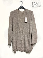 Open cardigan with alpaca and super stretch wool