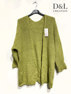 Open cardigan with alpaca and super stretch wool