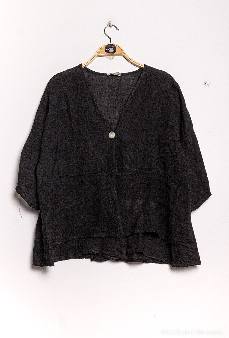 Plus Size Öppen Linneväst
