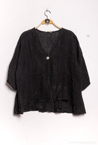 Plus Size Öppen Linneväst