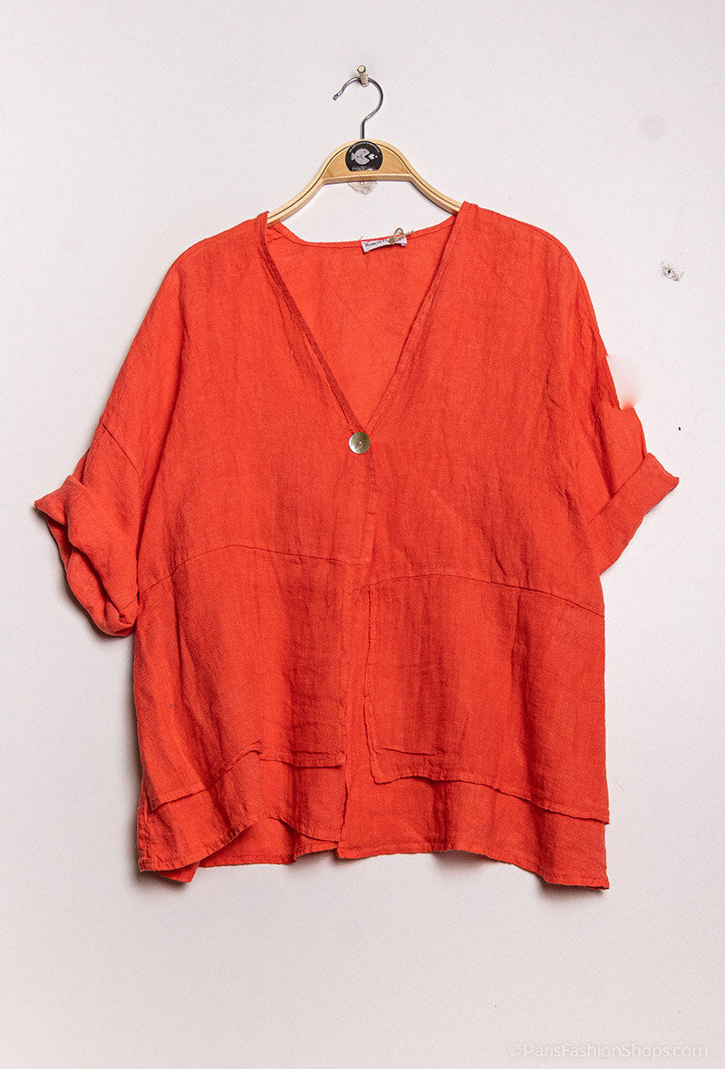 Plus Size Open linen vest