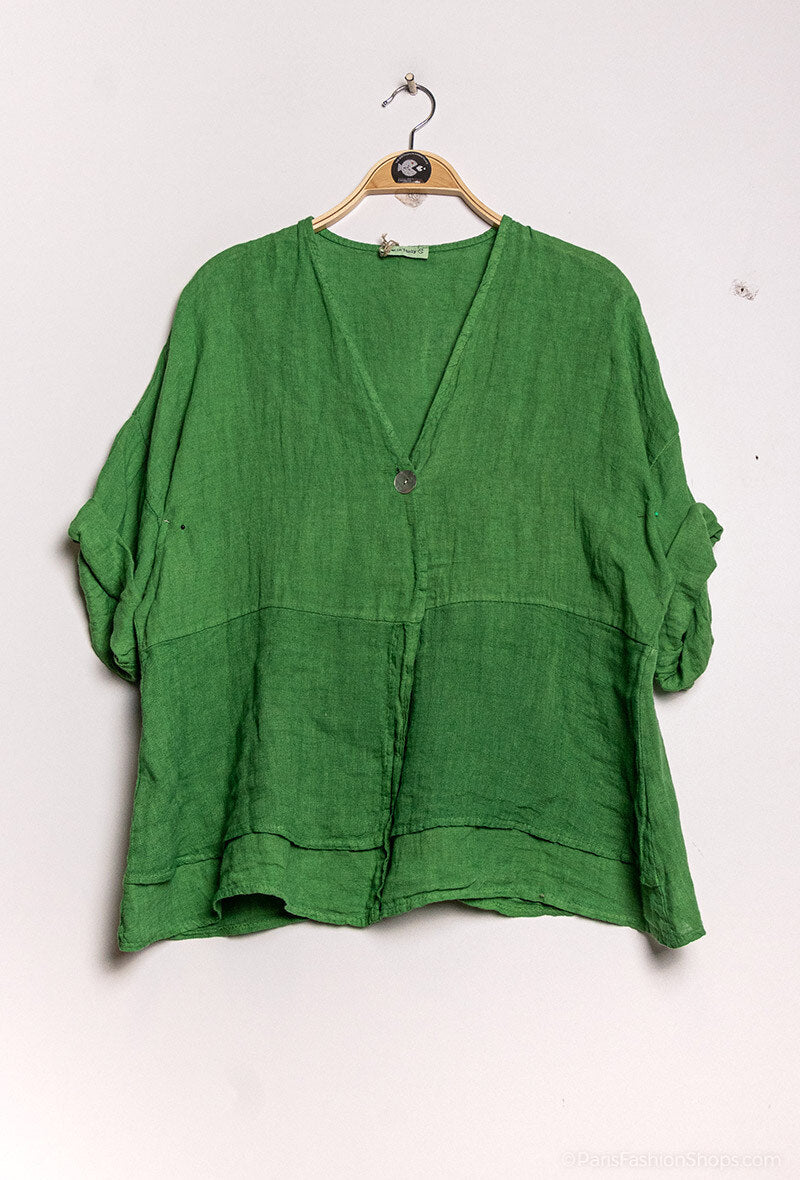 Plus Size Open linen vest