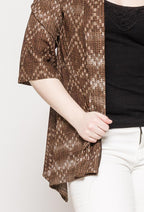 Plus Size Tryckt Öppen Cardigan