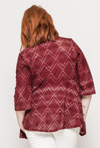 Plus Size Tryckt Öppen Cardigan