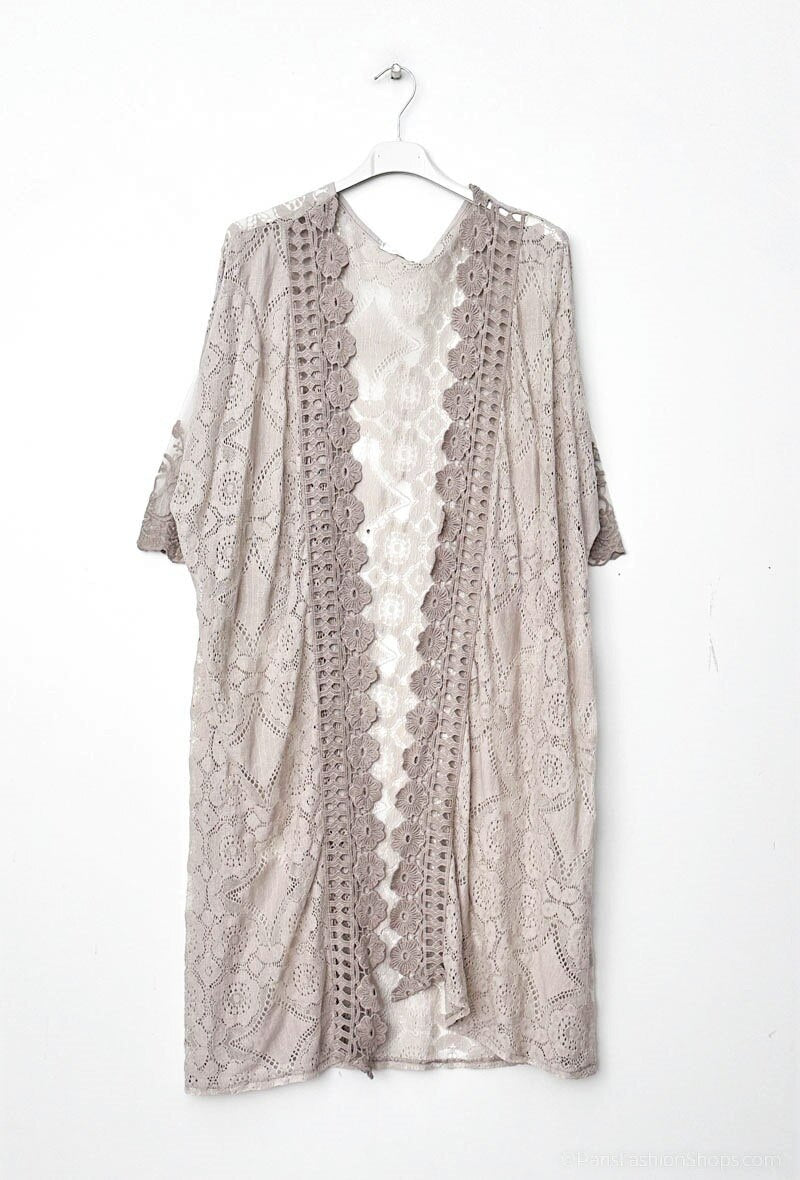 Plus Size Open lace cardigan/ kimono