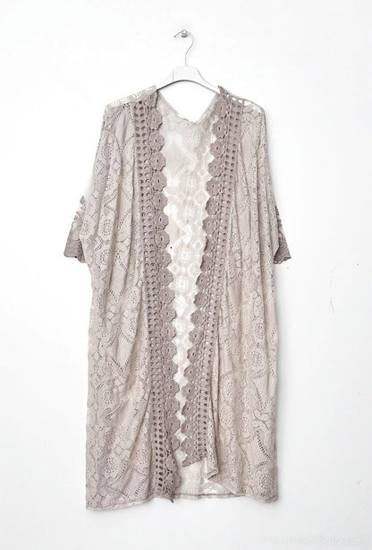 Plus Size Open lace cardigan/ kimono