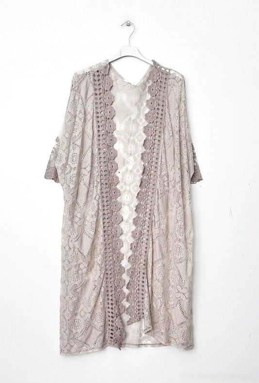 Plus Size Open lace cardigan/ kimono