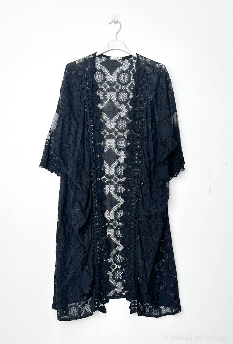 Plus Size Open lace cardigan/ kimono
