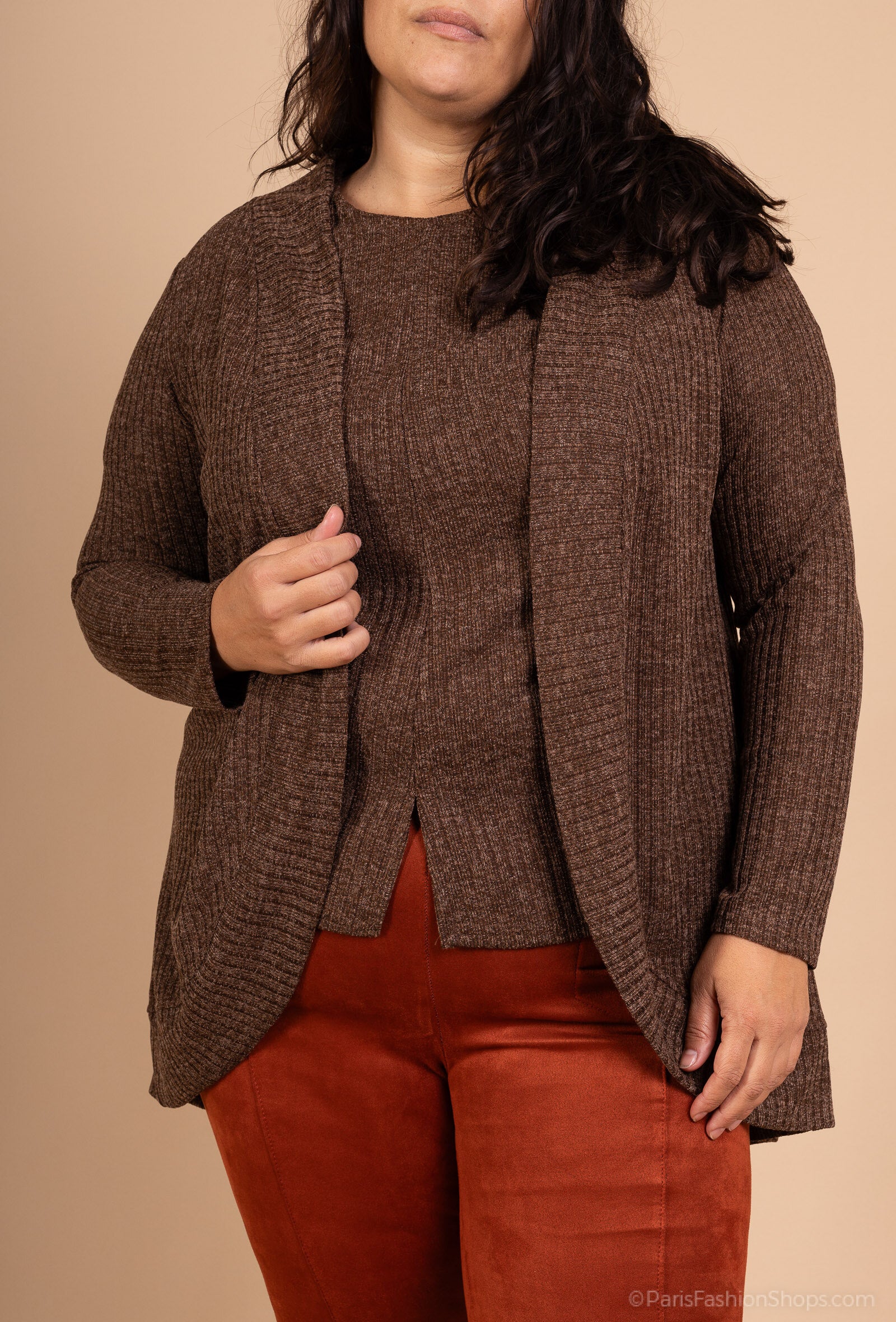 Elegant longline cardigan i Plus Size