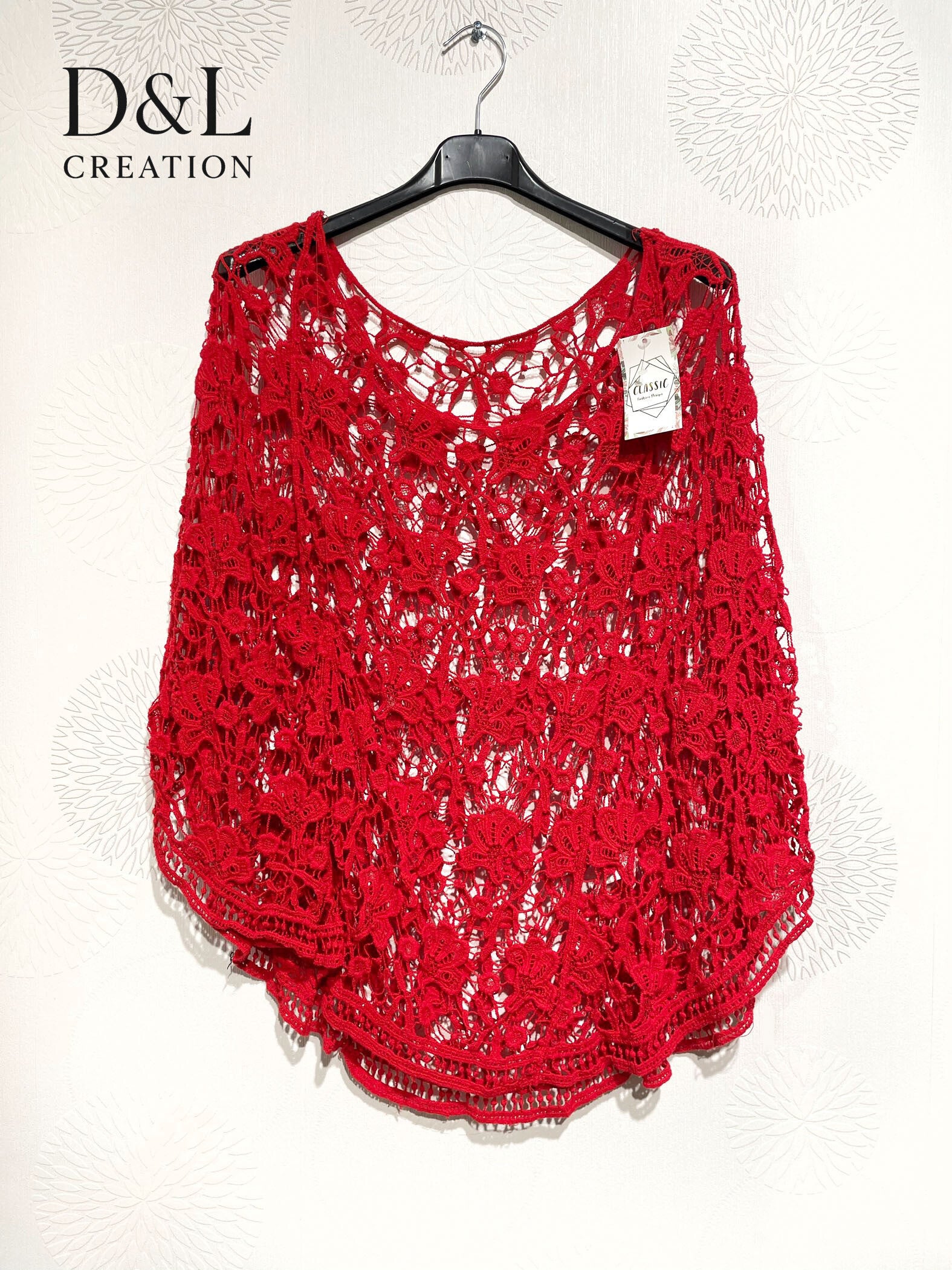 Plus Size Poncho Vest i T40 United Lace till T52