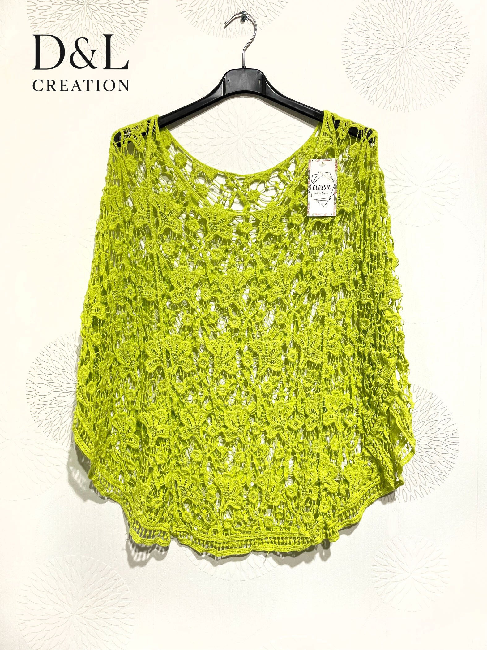 Plus Size Poncho Vest i T40 United Lace till T52