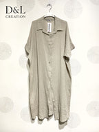 Plus Size Vest / Long dress / Long shirt in Embarly Cotton Ultra Strech T38 at T52