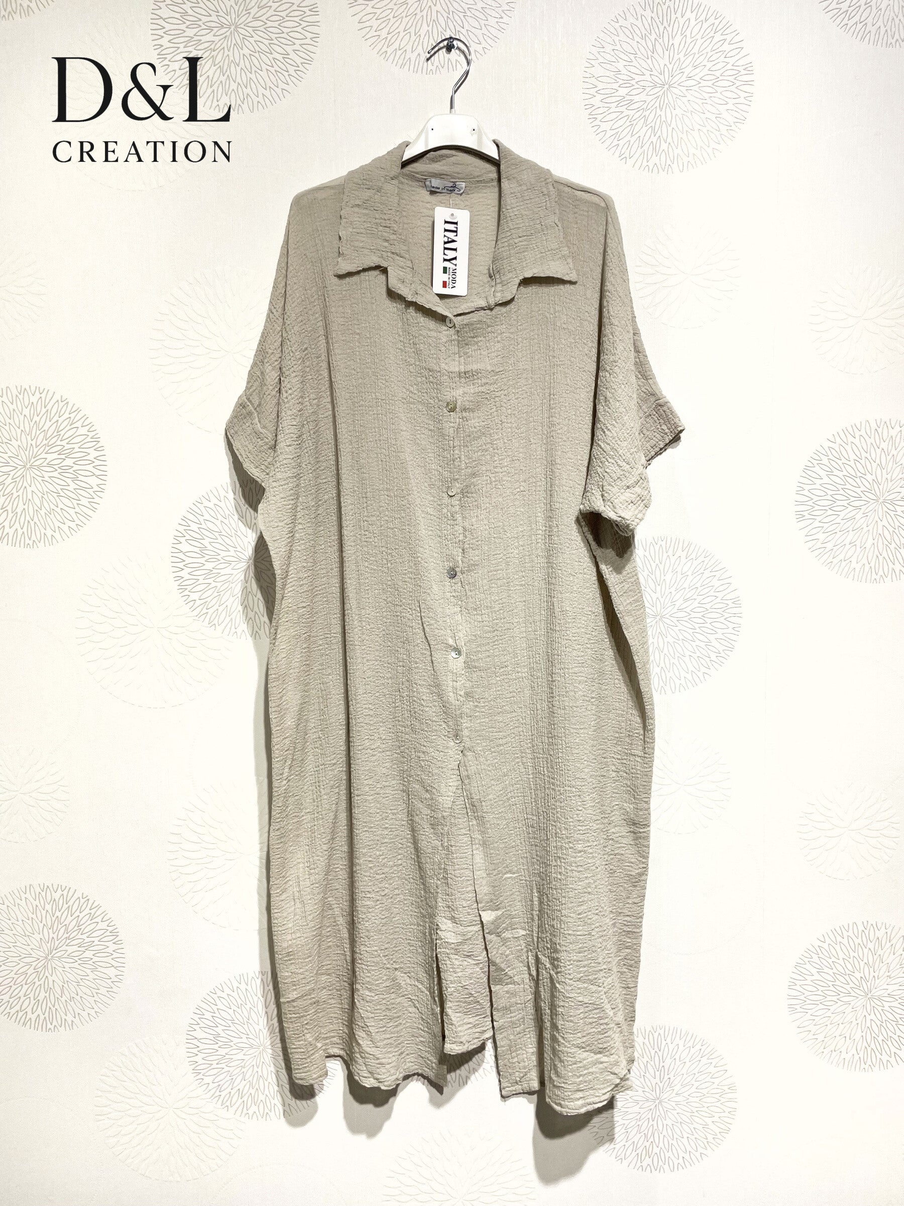 Plus Size Vest / Long dress / Long shirt in Embarly Cotton Ultra Strech T38 at T52