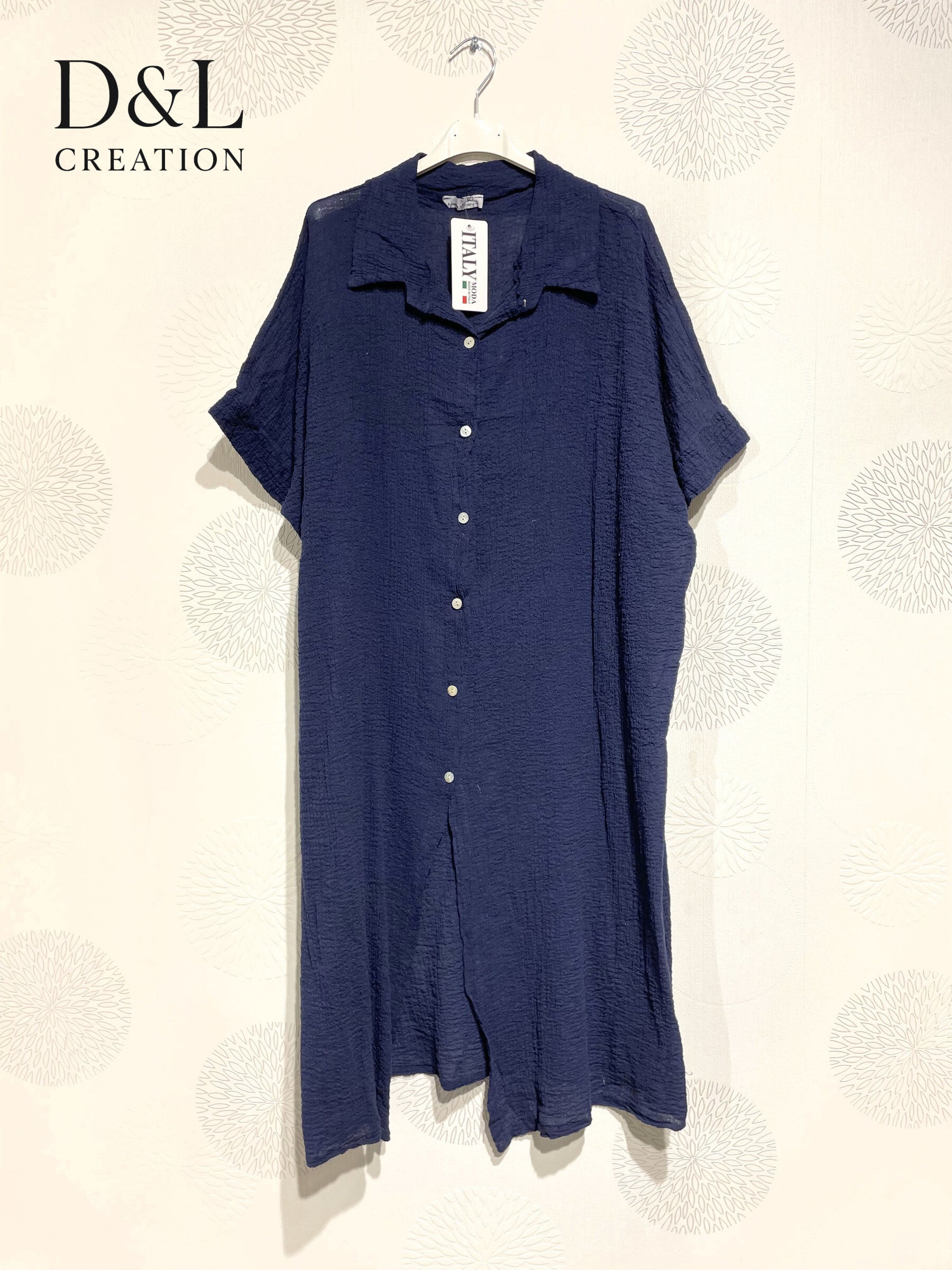 Plus Size Vest / Long dress / Long shirt in Embarly Cotton Ultra Strech T38 at T52