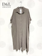Plus Size Vest / Long dress / Long shirt in Embarly Cotton Ultra Strech T38 at T52