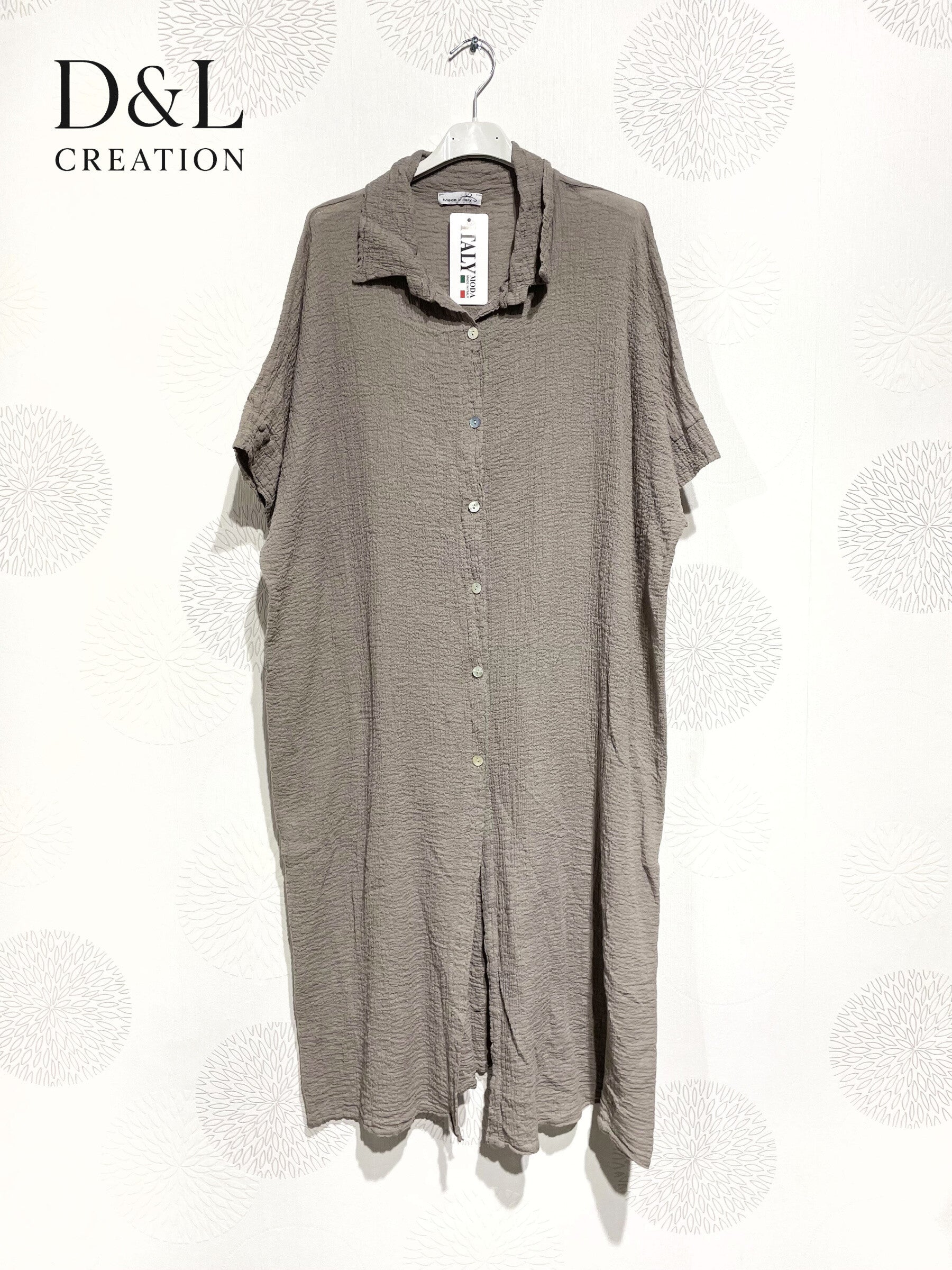 Plus Size Vest / Long dress / Long shirt in Embarly Cotton Ultra Strech T38 at T52