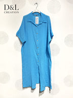 Plus Size Vest / Long dress / Long shirt in Embarly Cotton Ultra Strech T38 at T52