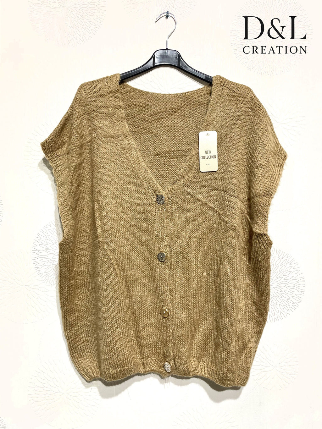 Plus Size Ärmless Stickad Väst