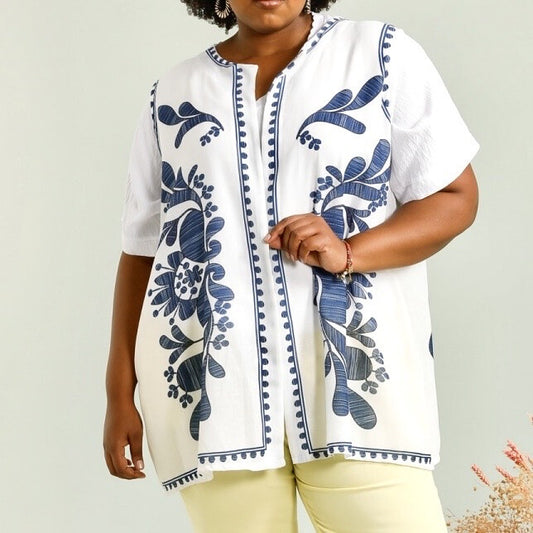Plus Size Printed sleeveless vest