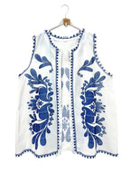 Printed sleeveless vest i Stor Storlek