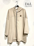 Mjuk plus-size sportjacka med solbrosch, storlekar T38 till T56