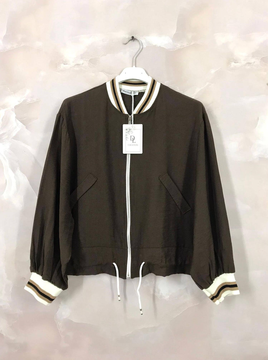 Plus Size Short and slim bomber style vest with fake pockets sizes 38 to 50