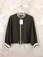 Plus Size Short and slim bomber style vest with fake pockets sizes 38 to 50
