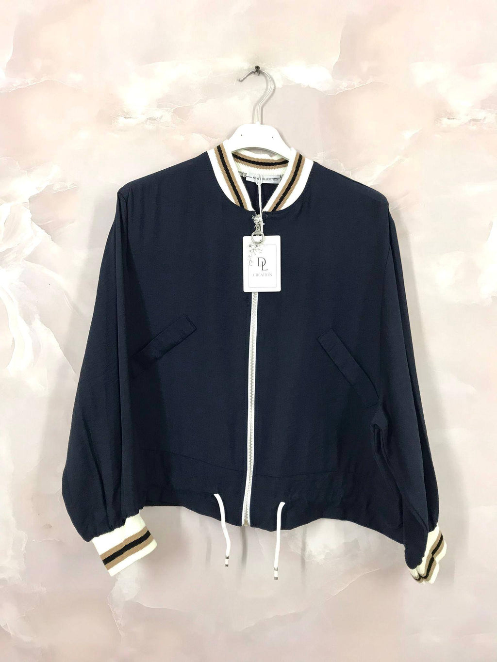 Plus Size Short and slim bomber style vest with fake pockets sizes 38 to 50