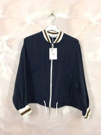 Plus Size Short and slim bomber style vest with fake pockets sizes 38 to 50
