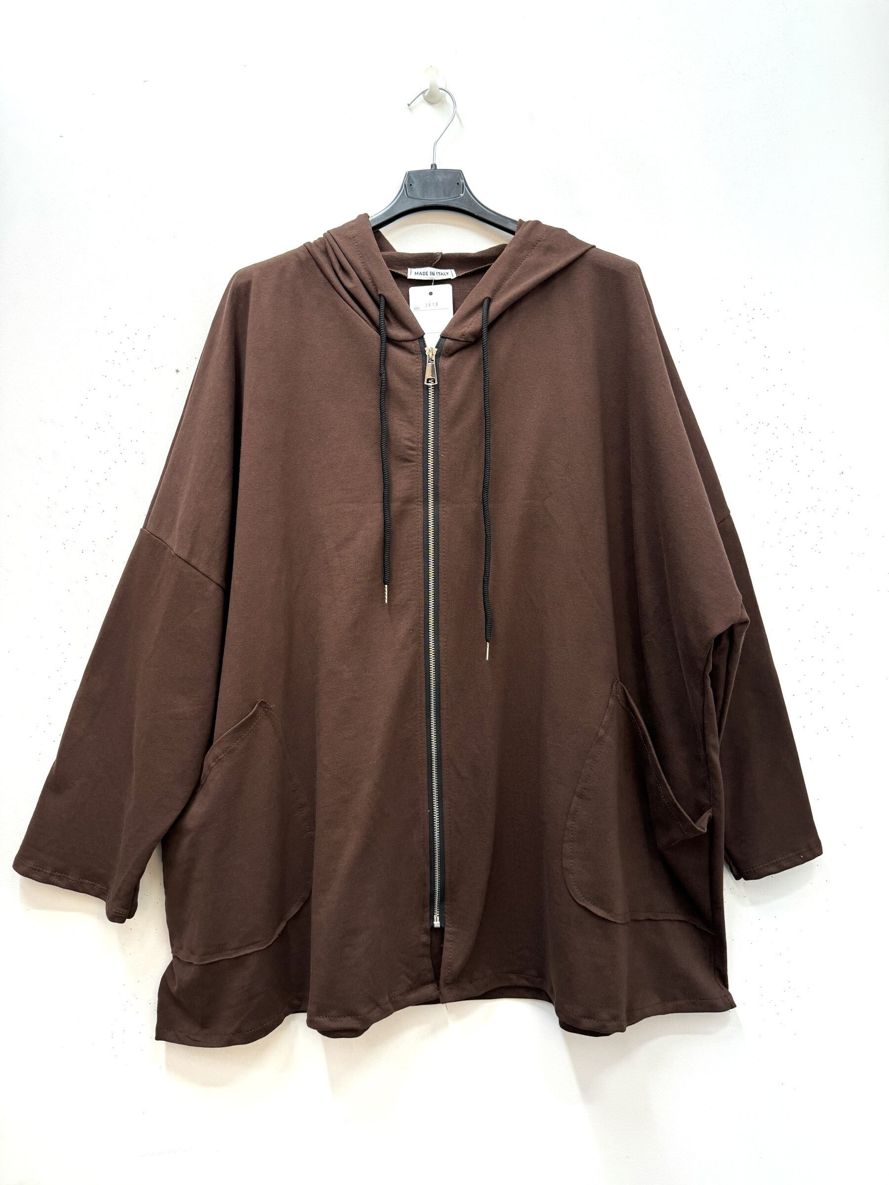 Sweatshirt cardigan med LOVE tryck på ryggen i Stor Storlek