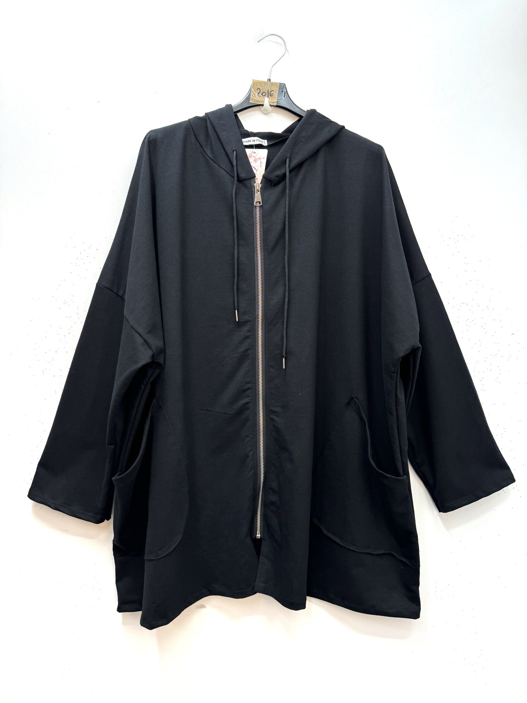 Sweatshirt cardigan med LOVE tryck på ryggen i Stor Storlek