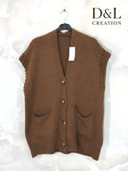 Sleeveless knit vest with pockets sizes 38 to 50 i Plus Size