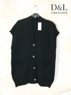 Sleeveless knit vest with pockets sizes 38 to 50 i Plus Size