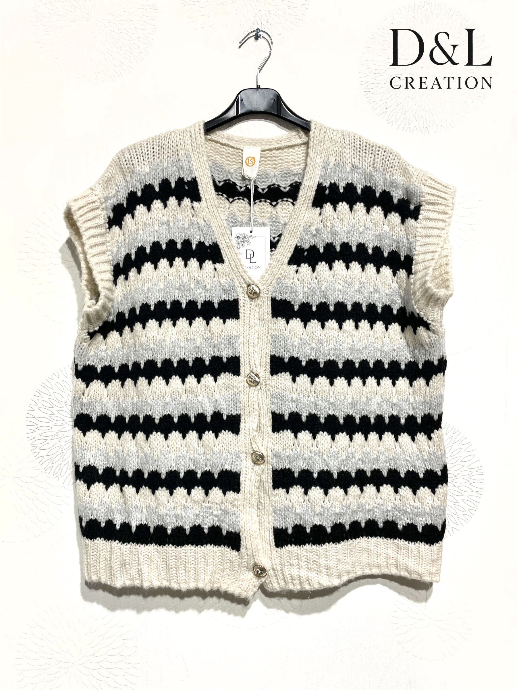 Colorful sleeveless knit vest sizes 38 to 50 i Plus Size