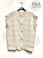 Colorful sleeveless knit vest sizes 38 to 50 i Plus Size