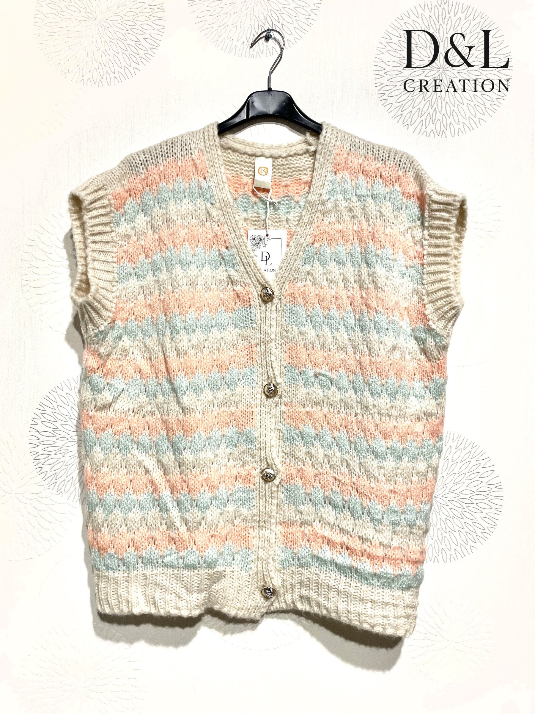 Colorful sleeveless knit vest sizes 38 to 50 i Plus Size