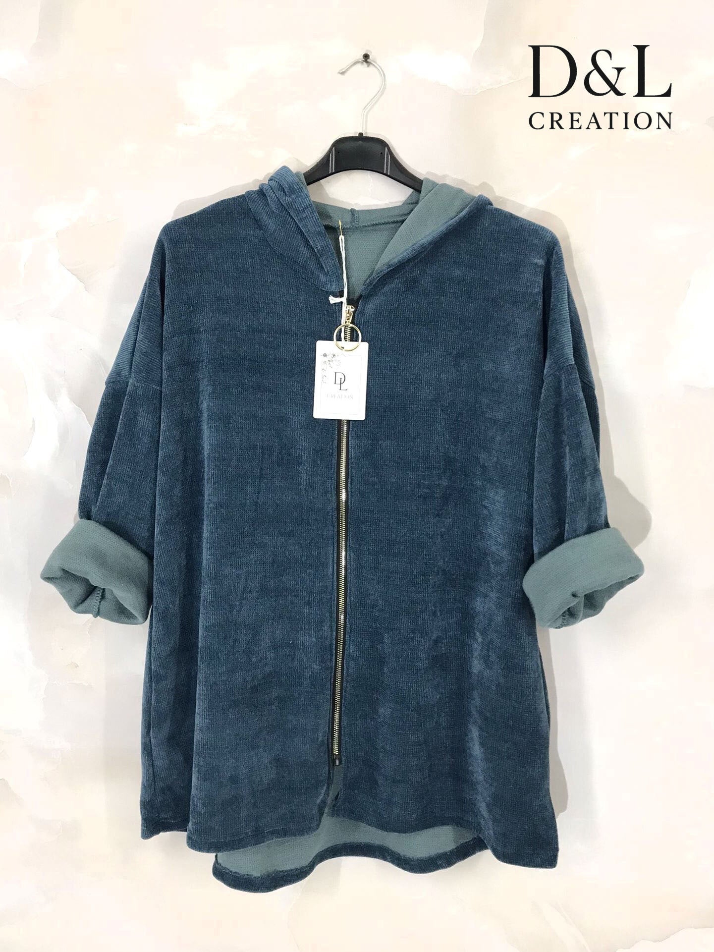 Sammet zip-up väst stl 38 till 52 | Plus Size
