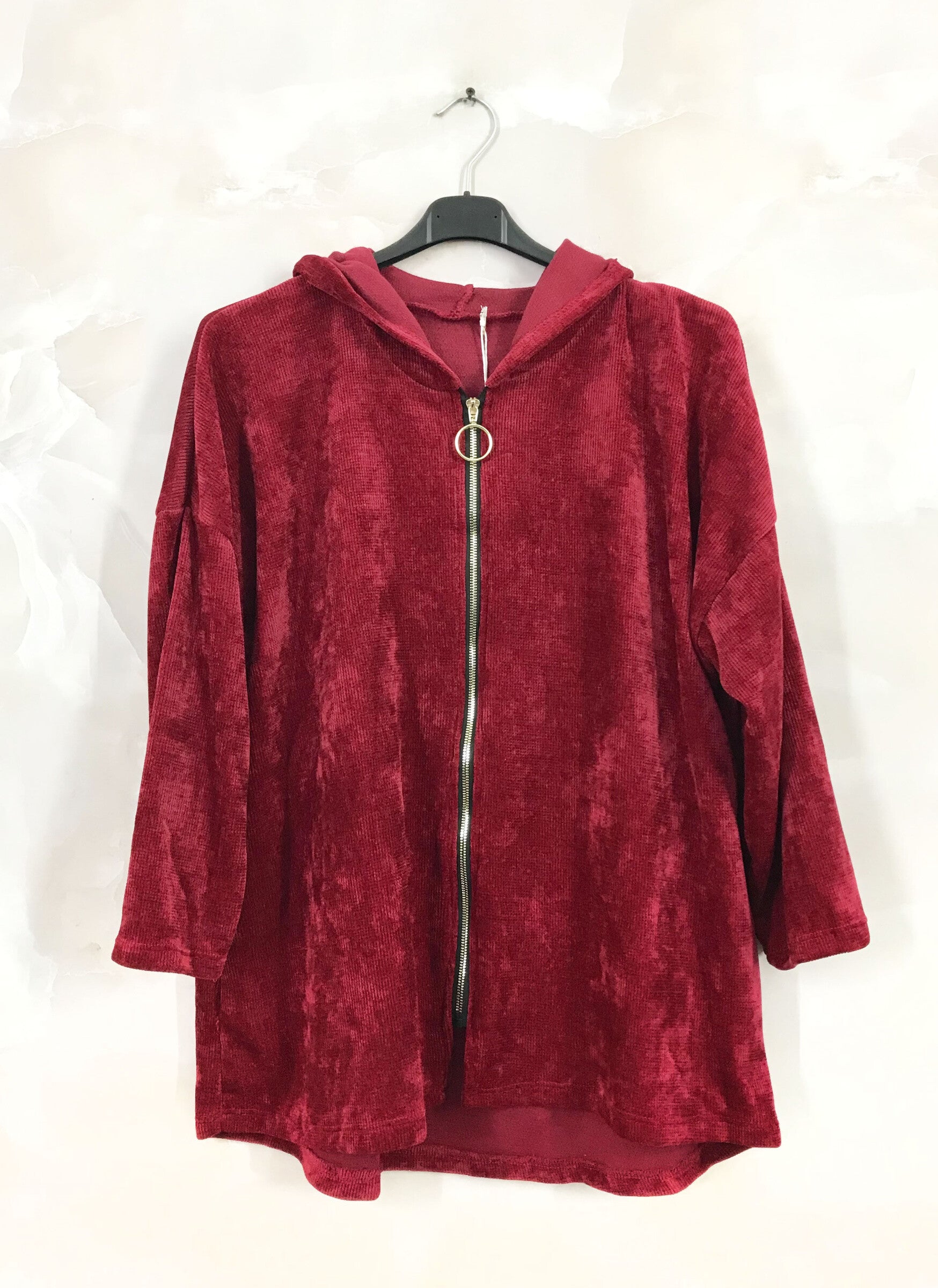 Velvet zip-up vest sizes 38 to 52 i Stor Storlek