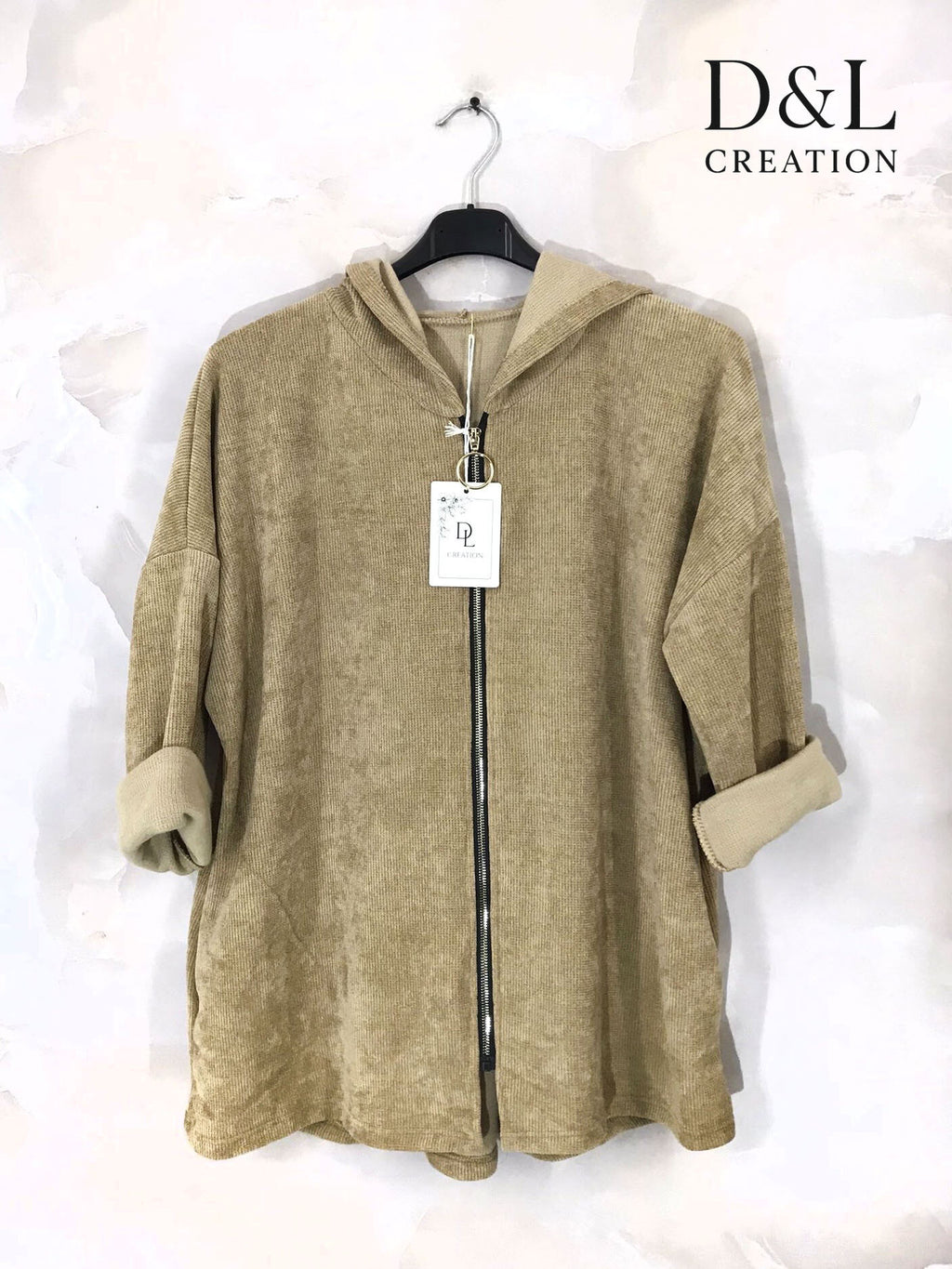 Velvet zip-up vest sizes 38 to 52 i Plus Size