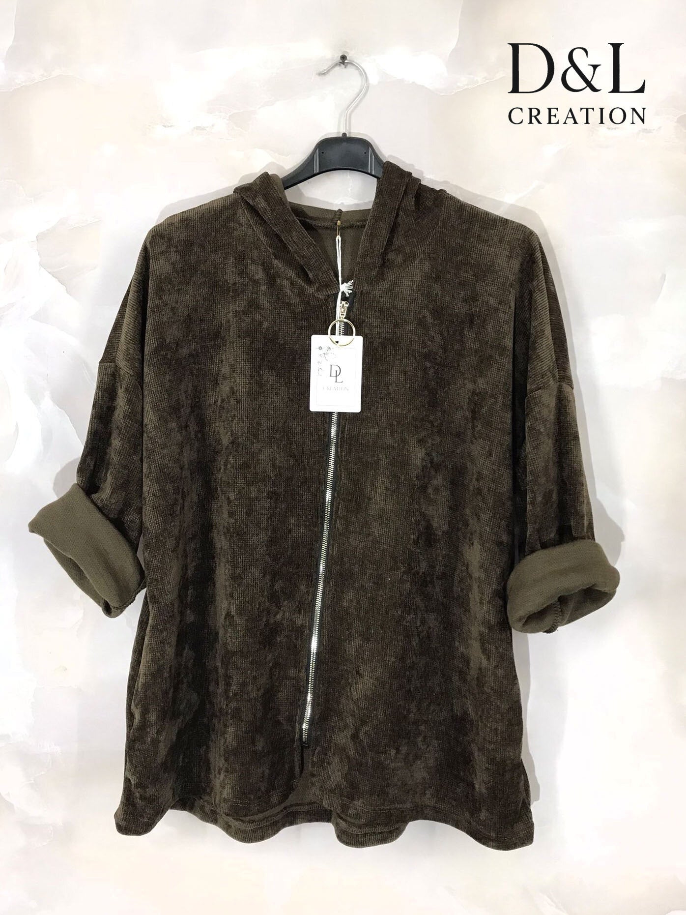 Sammet zip-up väst stl 38 till 52 | Plus Size