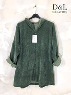 Velvet zip-up vest sizes 38 to 52 i Plus Size
