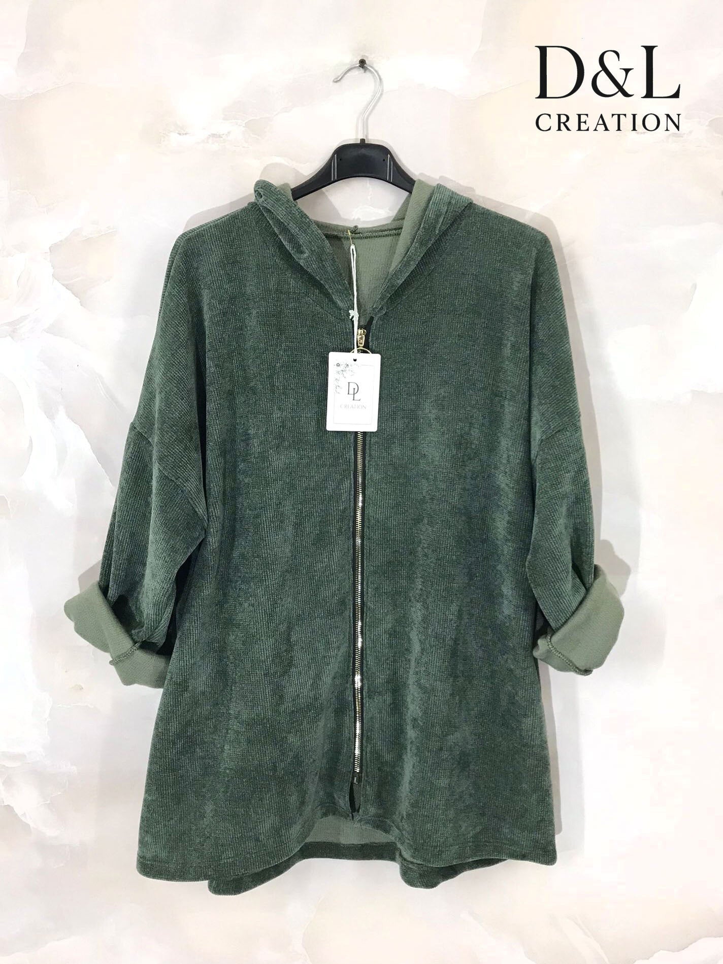 Velvet zip-up vest sizes 38 to 52 i Plus Size