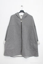 Thick fleece-lined zip-up hoodie i Stor Storlek