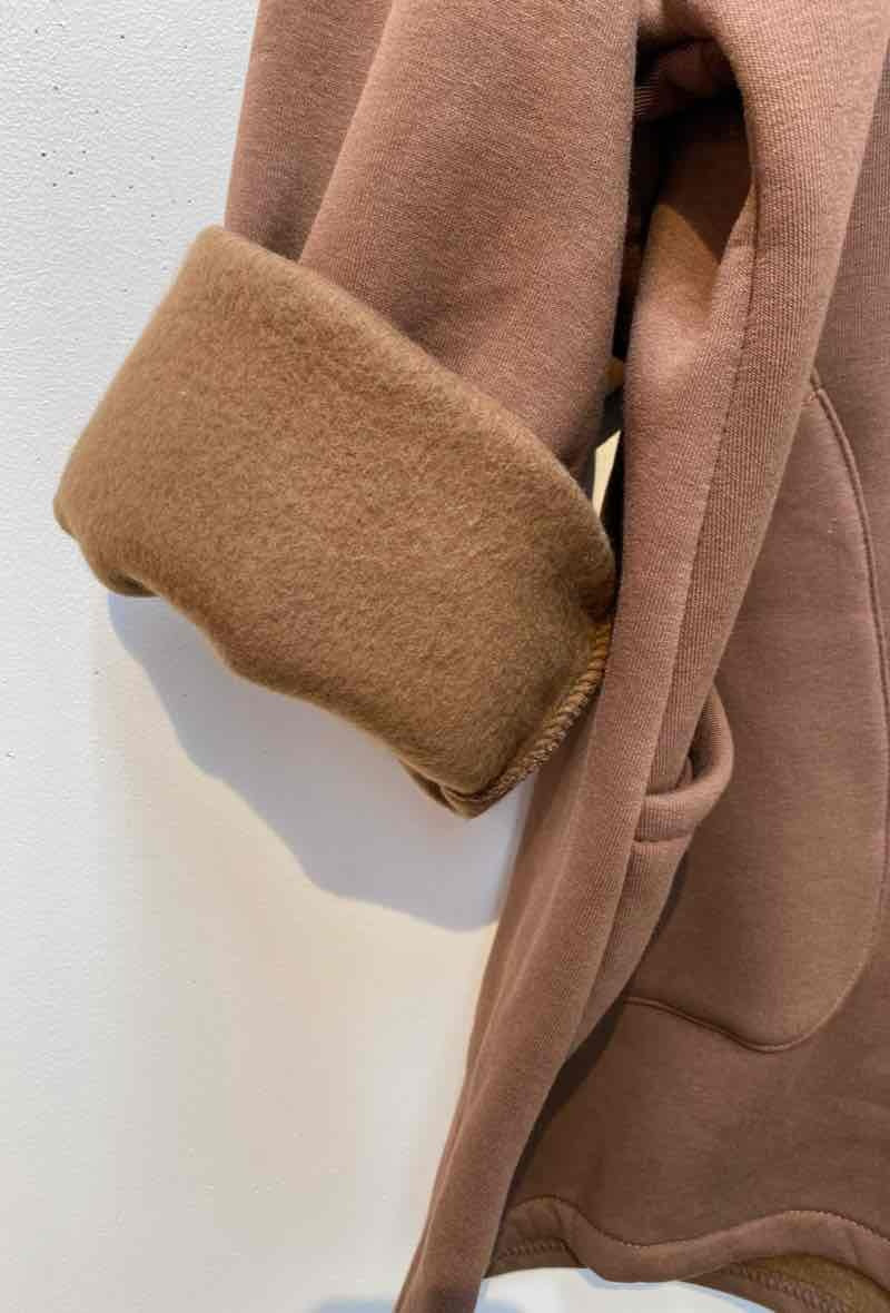 Tjock fleecefodrad zip-up hoodie i Stor Storlek