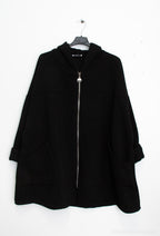 Tjock fleecefodrad zip-up hoodie i Stor Storlek