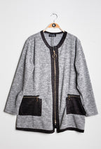 Plus Size Zip Cardigan för Stiliga Kvinnor
